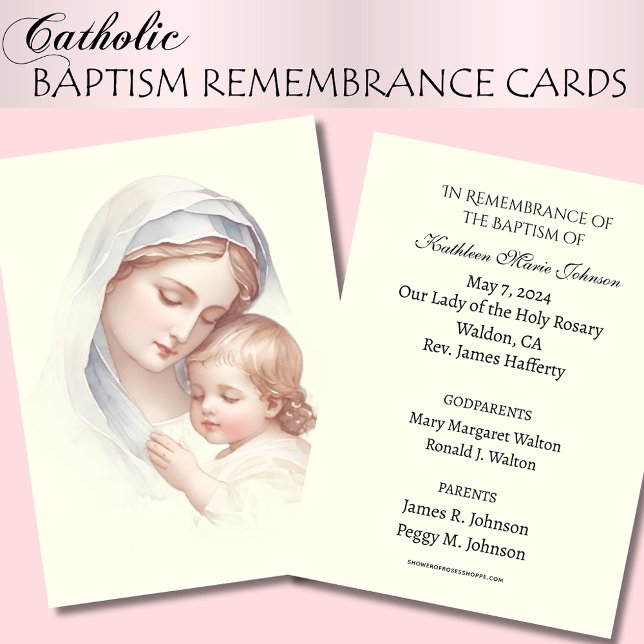 Catholic Baby  Baptism Remembrance Holy Card (Creator Uploaded)