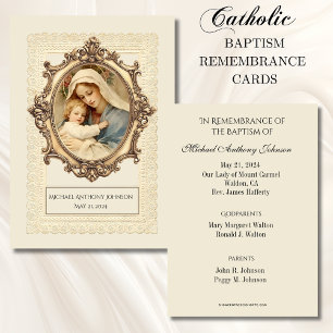 Catholic Baby  Baptismal Remembrance Holy Card