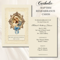 Catholic Baby Baptismal Remembrance Holy Card