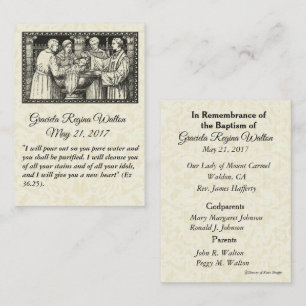 Catholic Baby Baptismal Remembrance Holy Card