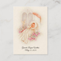 Catholic Baby Girl Baptismal Remembrance Holy Card