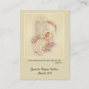 Catholic Baby Girl Baptismal Remembrance Holy Card