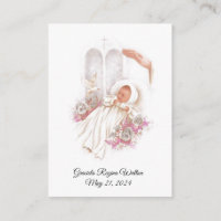 Catholic Baby Girl Baptismal Remembrance Holy Card