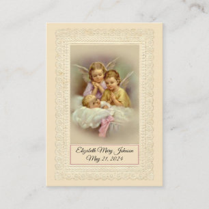 Catholic Baby Girl Baptismal Remembrance Holy Card