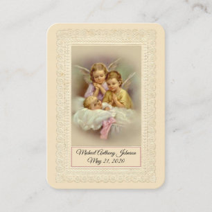 Catholic Baby Girl Baptismal Remembrance Holy Card