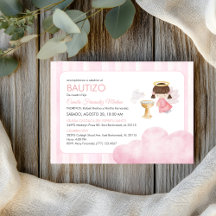 Catholic Baby Girl Cute Watercolor Angel Baptism