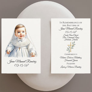 Catholic baptism baby boy remembrance card