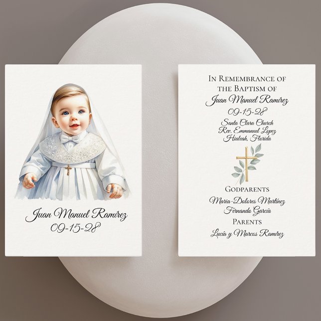 Catholic baptism baby boy remembrance card (Creator Uploaded)