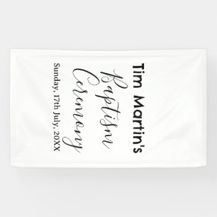 Catholic baptism ceremony name date simple minimal banner
