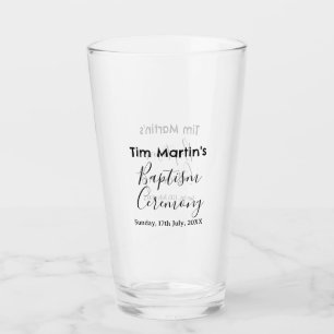 Catholic baptism ceremony name date simple minimal glass