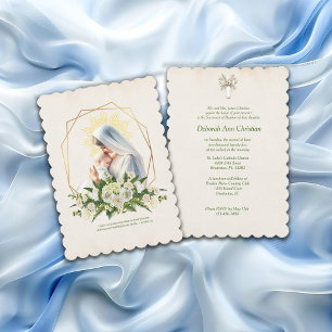 Catholic Baptism Christening Blessed Mother Jesus Invitation