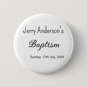 Catholic baptism kids modern simple QR minimal 6 Cm Round Badge