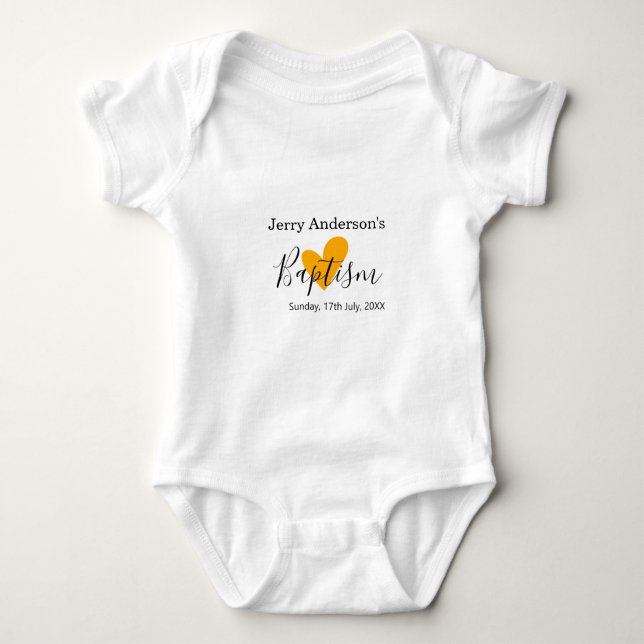 Catholic baptism kids modern simple QR minimal Baby Bodysuit (Front)