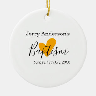 Catholic baptism kids modern simple QR minimal Ceramic Ornament