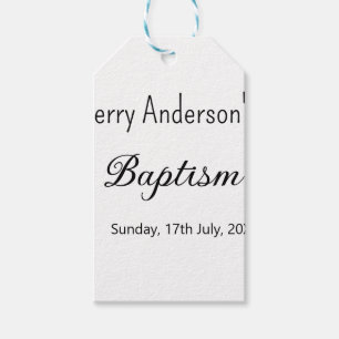Catholic baptism kids modern simple QR minimal Gift Tags