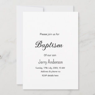 Catholic baptism kids modern simple QR minimal Invitation