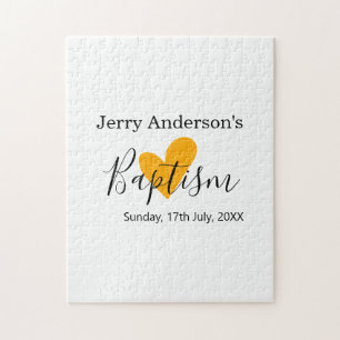 Catholic baptism kids modern simple QR minimal Jigsaw Puzzle