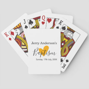 Catholic baptism kids modern simple QR minimal Playing Cards