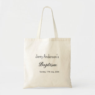 Catholic baptism kids modern simple QR minimal Tote Bag