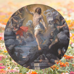 Catholic Baroque Resurrection Jesus Christ Easter Classic Round Sticker