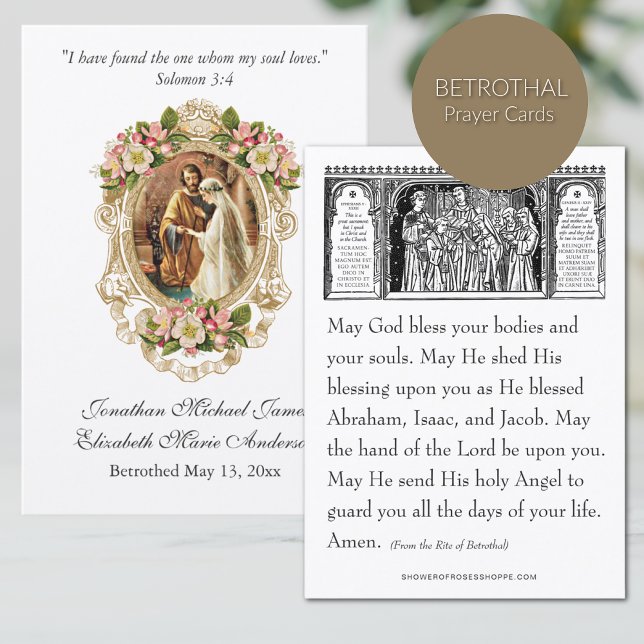 Catholic Betrothal Prayer Holy Card (Creator Uploaded)