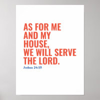 Catholic Bible Quote We Will Serve The Lord Poster