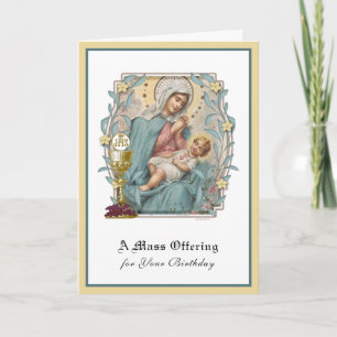 Catholic Birthday Mass Offering Jesus Eucharist Card