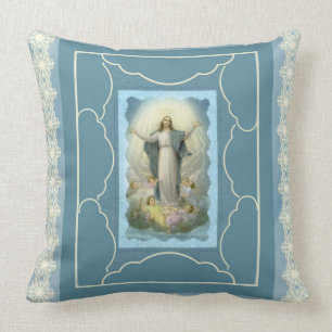 Catholic Blessed Virgin Mary Assumption Angels Cushion