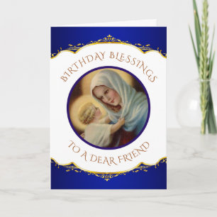 Catholic Blessed Virgin Mary Baby Jesus Holiday Card
