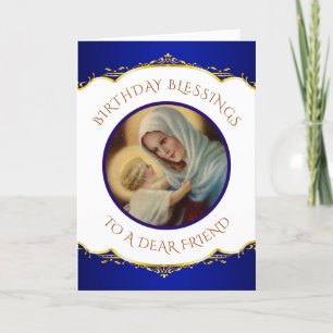 Catholic Blessed Virgin Mary Baby Jesus Holiday Card