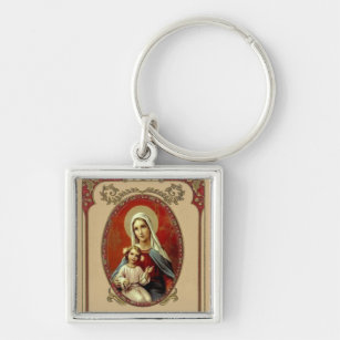 Catholic Blessed Virgin Mary Baby Jesus Key Ring