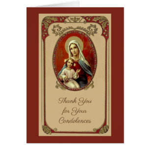 Catholic Blessed Virgin Mary Condolence Thank You