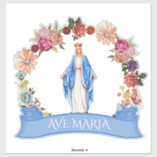 Catholic Blessed Virgin Mary Floral Religious