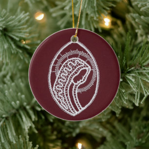 Catholic Blessed Virgin Mary, lace  Ceramic Ornament