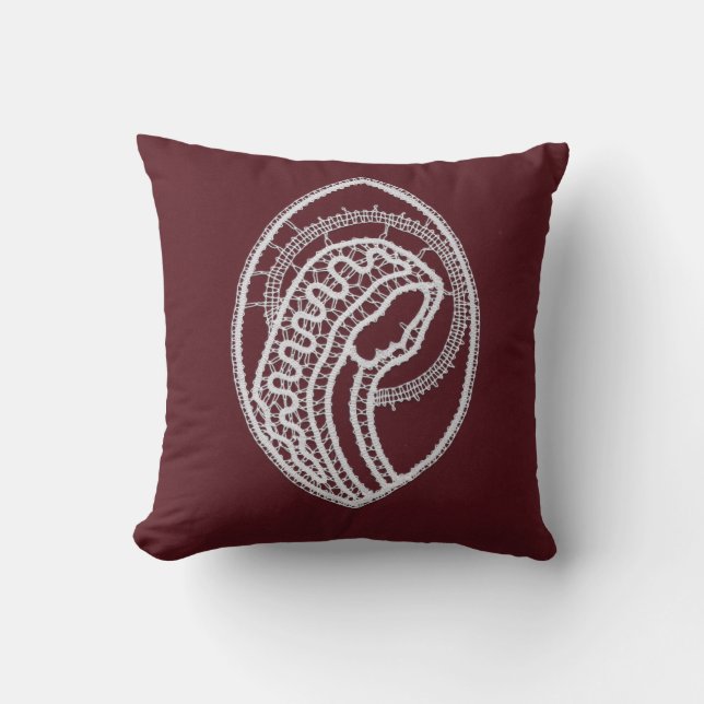 Catholic Blessed Virgin Mary, lace  Cushion (Front)