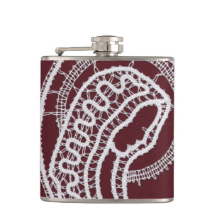 Catholic Blessed Virgin Mary, lace Hip Flask