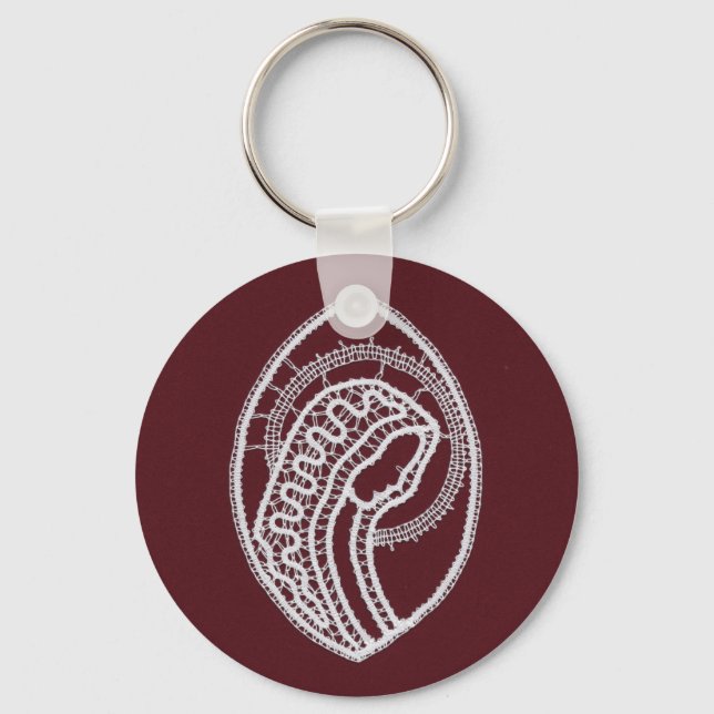 Catholic Blessed Virgin Mary, lace  Key Ring (Front)