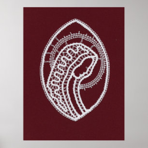 Catholic Blessed Virgin Mary, lace Poster