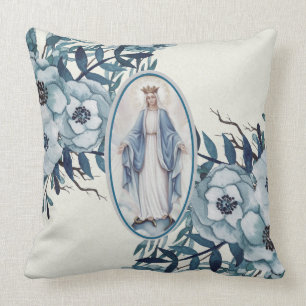 Catholic Blessed Virgin Mary Lady of Grace Cushion