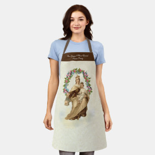 Catholic Blessed Virgin Mary Mount Carmel Floral Apron