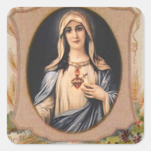 Catholic Blessed Virgin Mary Religious Square Sticker