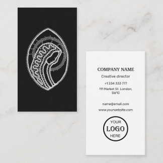 Catholic Blessed Virgin Mary White Lace on Black Business Card