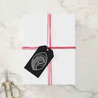 Catholic Blessed Virgin Mary White Lace on Black Gift Tags