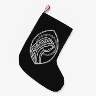 Catholic Blessed Virgin Mary White Lace on Black Small Christmas Stocking