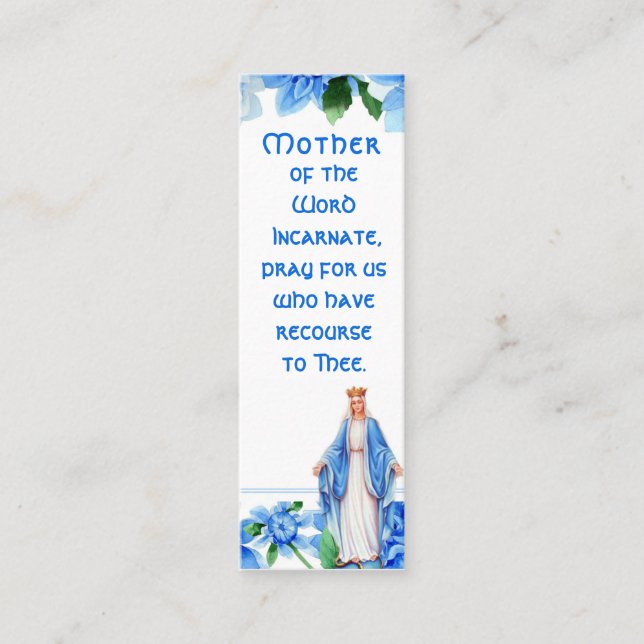 Catholic Blessed Virgin Mother Religious Holy Card (Front)