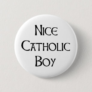 catholic boy nice 6 cm round badge