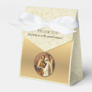 Catholic Bride & Groom Mary St. Joseph Gold Lace Favour Box