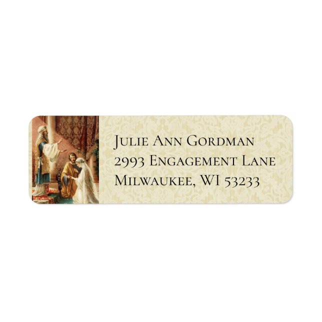 Catholic Bride & Groom Mary St. Joseph Marriage Return Address Label (Front)