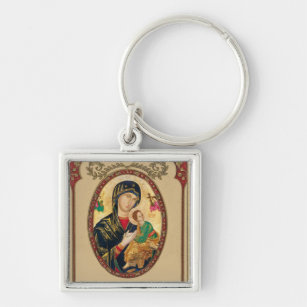 Catholic Byzantine Virgin Mary Perpetual Help Icon Key Ring