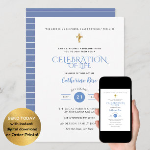 Catholic  Celebration of Life Memorial Funeral Invitation